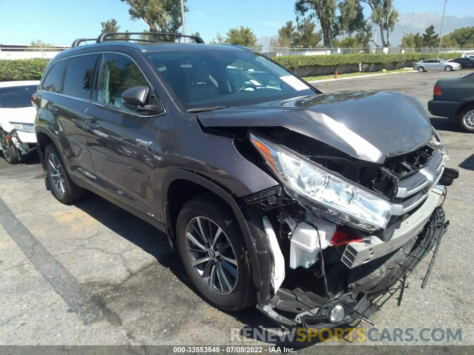 1 Photograph of a damaged car 5TDJGRFHXKS075550 TOYOTA HIGHLANDER 2019