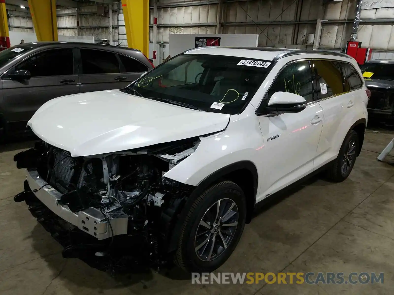 2 Фотография поврежденного автомобиля 5TDJGRFHXKS078772 TOYOTA HIGHLANDER 2019