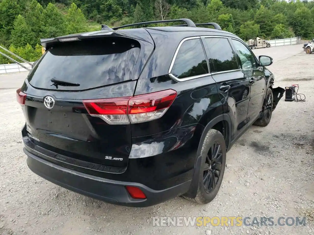 4 Фотография поврежденного автомобиля 5TDJZRFH0KS606734 TOYOTA HIGHLANDER 2019