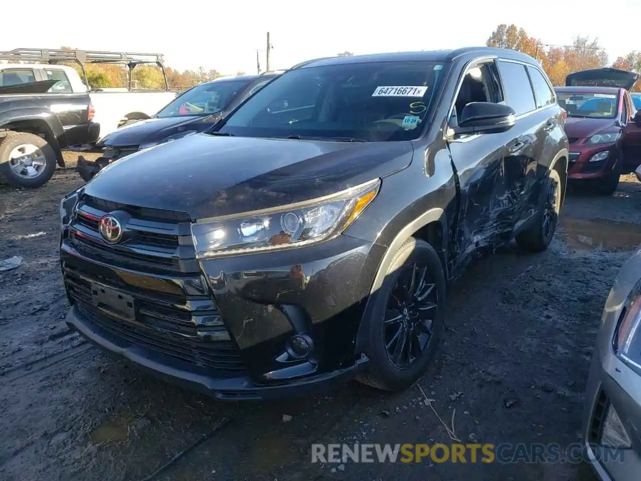 2 Photograph of a damaged car 5TDJZRFH0KS730230 TOYOTA HIGHLANDER 2019