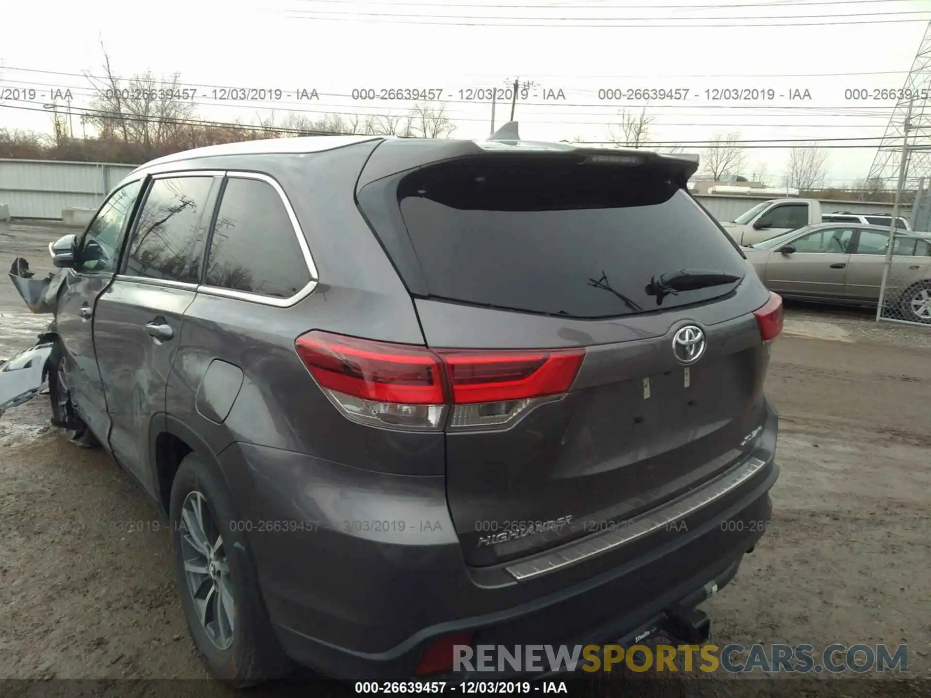 3 Фотография поврежденного автомобиля 5TDJZRFH0KS733015 TOYOTA HIGHLANDER 2019