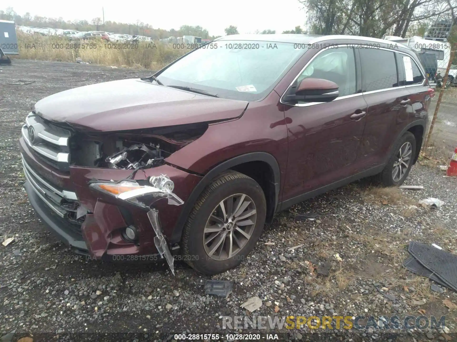 2 Photograph of a damaged car 5TDJZRFH0KS980356 TOYOTA HIGHLANDER 2019