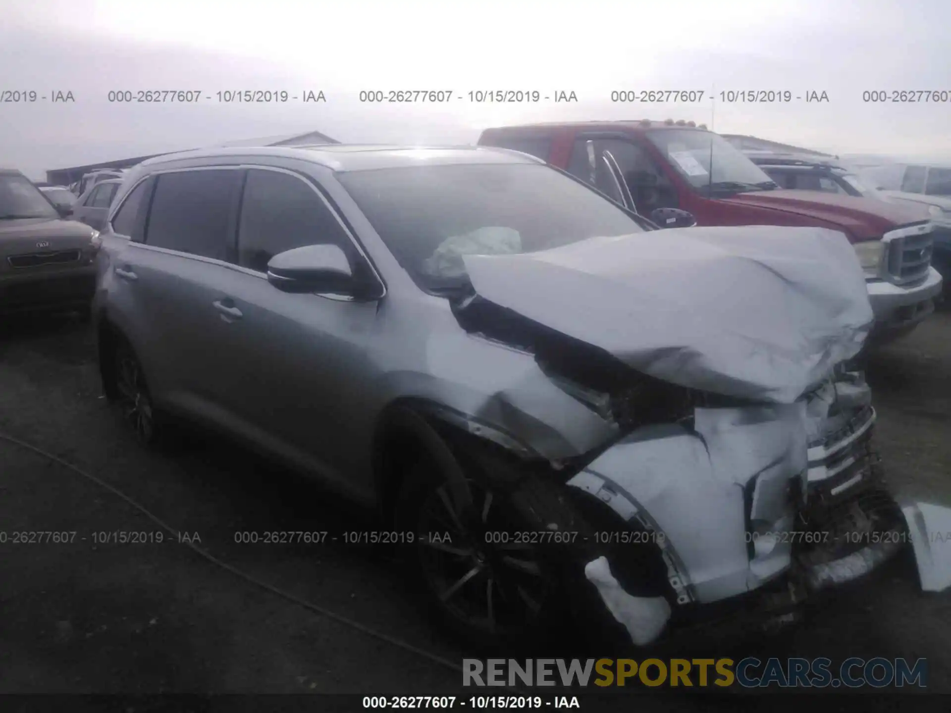 1 Photograph of a damaged car 5TDJZRFH1KS582198 TOYOTA HIGHLANDER 2019