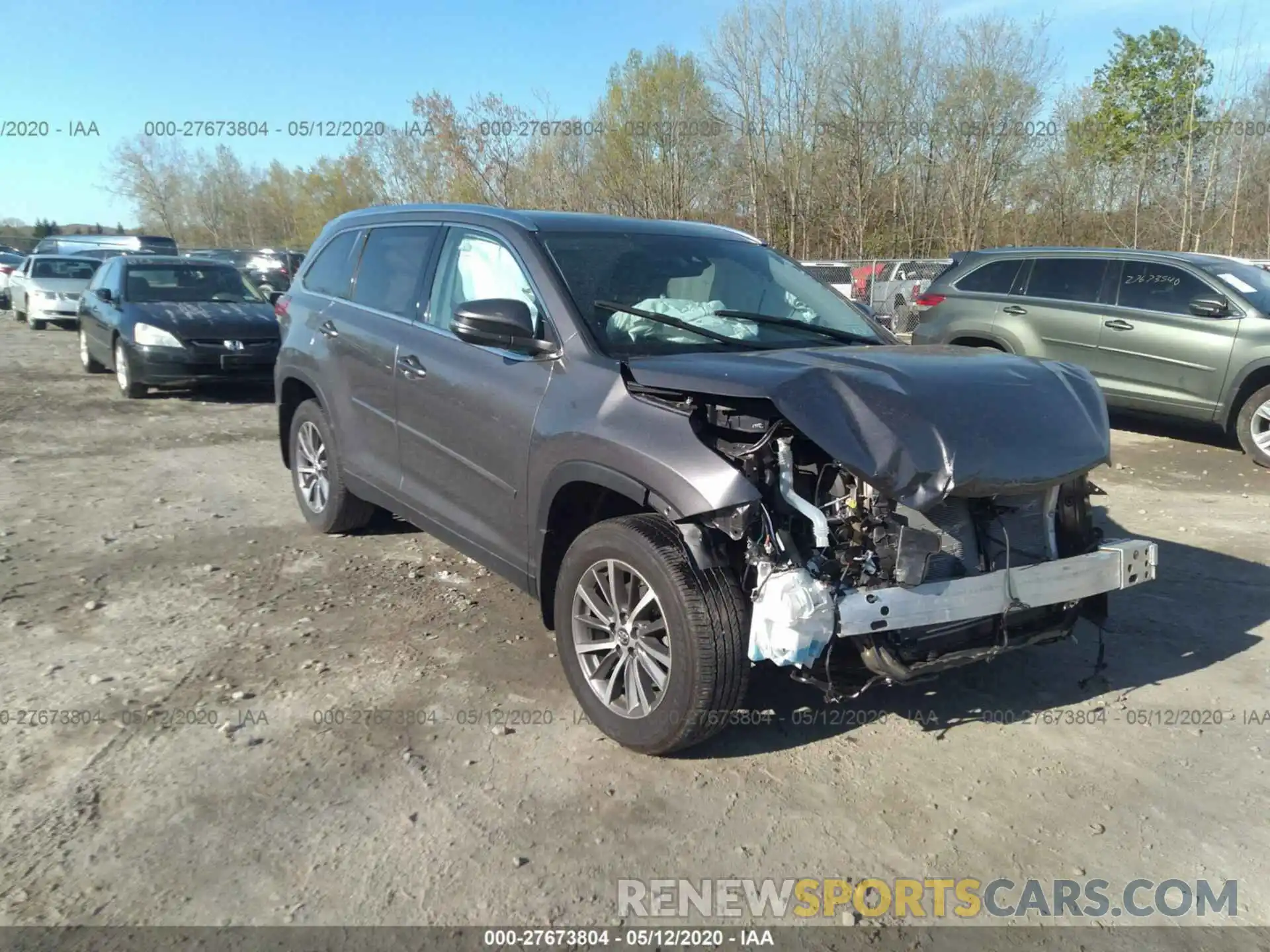 1 Photograph of a damaged car 5TDJZRFH1KS588423 TOYOTA HIGHLANDER 2019