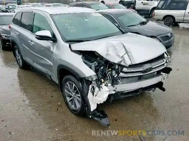 1 Photograph of a damaged car 5TDJZRFH1KS588468 TOYOTA HIGHLANDER 2019