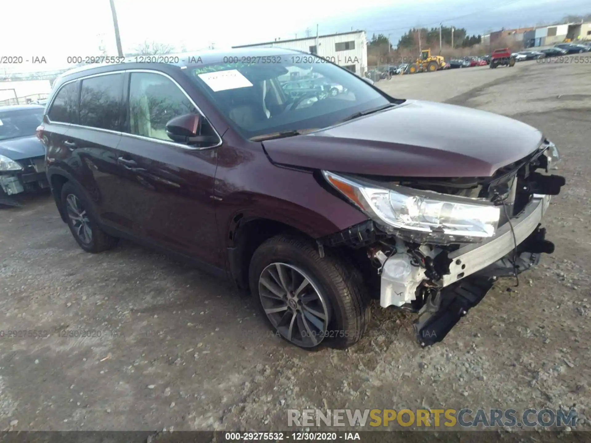 1 Photograph of a damaged car 5TDJZRFH1KS719916 TOYOTA HIGHLANDER 2019