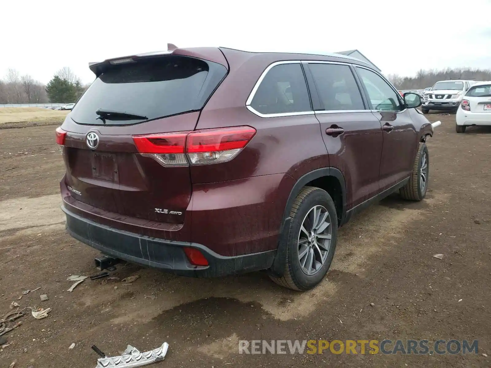 4 Фотография поврежденного автомобиля 5TDJZRFH1KS720290 TOYOTA HIGHLANDER 2019