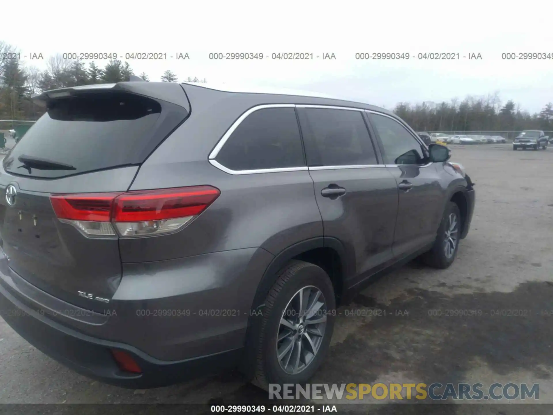 4 Фотография поврежденного автомобиля 5TDJZRFH1KS927455 TOYOTA HIGHLANDER 2019