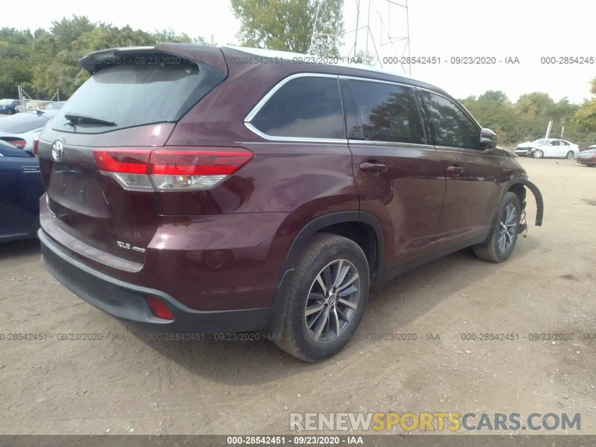 4 Фотография поврежденного автомобиля 5TDJZRFH1KS947365 TOYOTA HIGHLANDER 2019