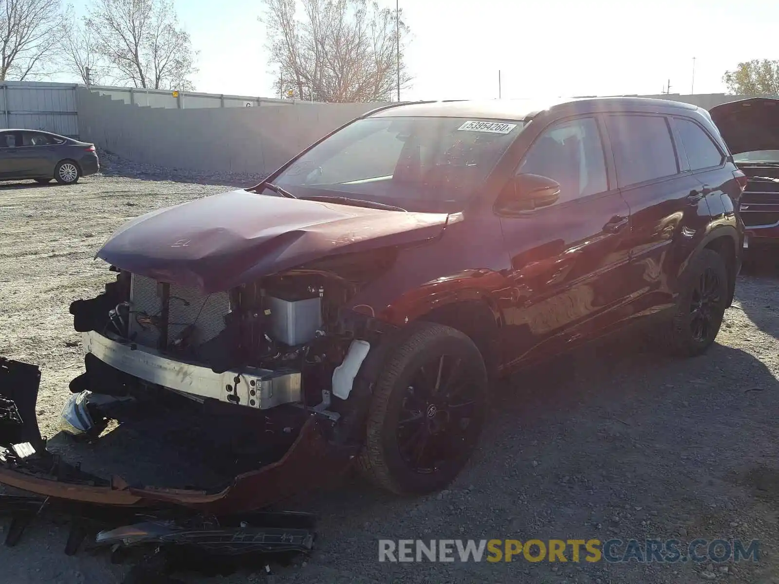 2 Photograph of a damaged car 5TDJZRFH1KS961363 TOYOTA HIGHLANDER 2019