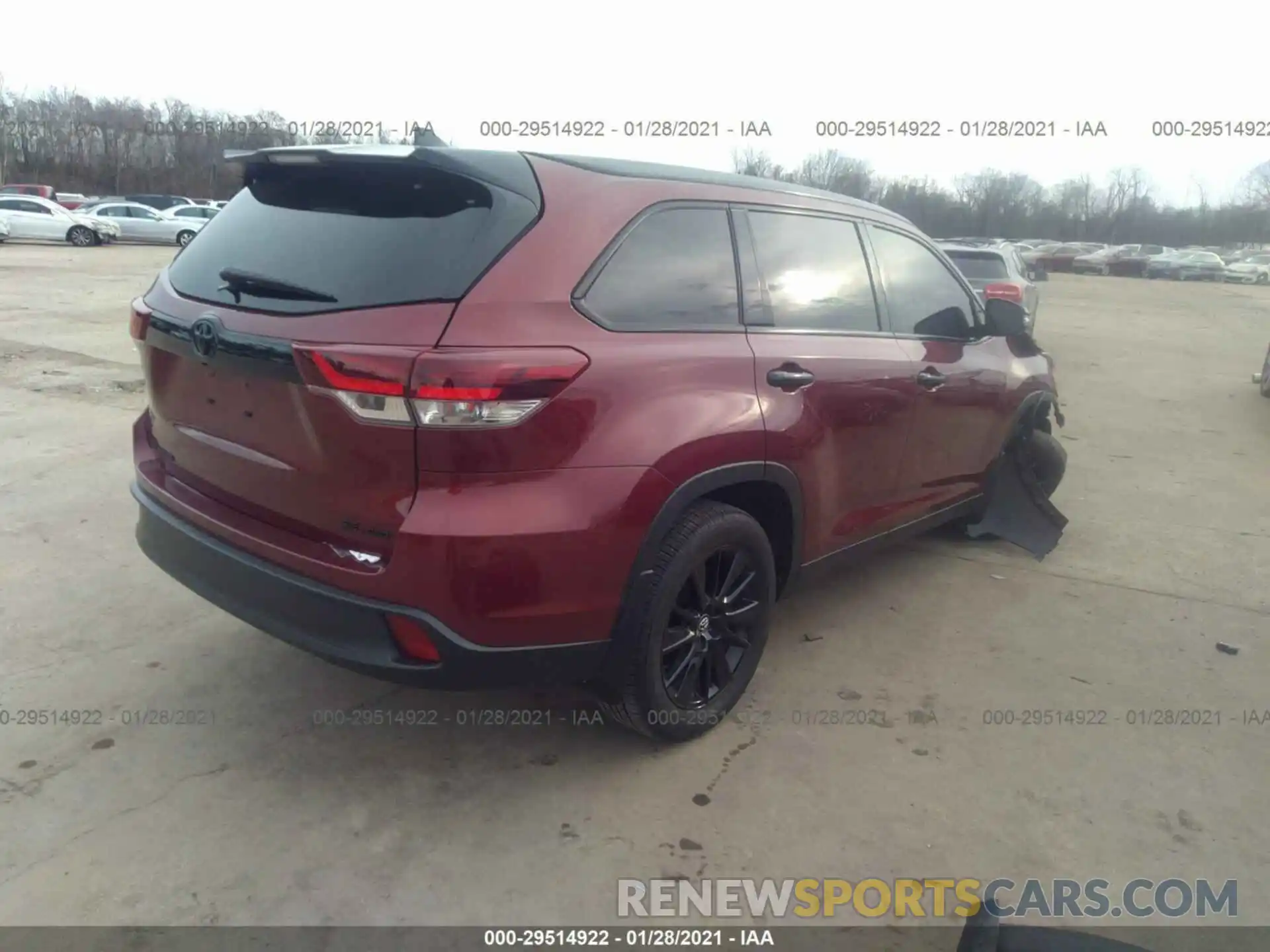 4 Фотография поврежденного автомобиля 5TDJZRFH1KS988028 TOYOTA HIGHLANDER 2019