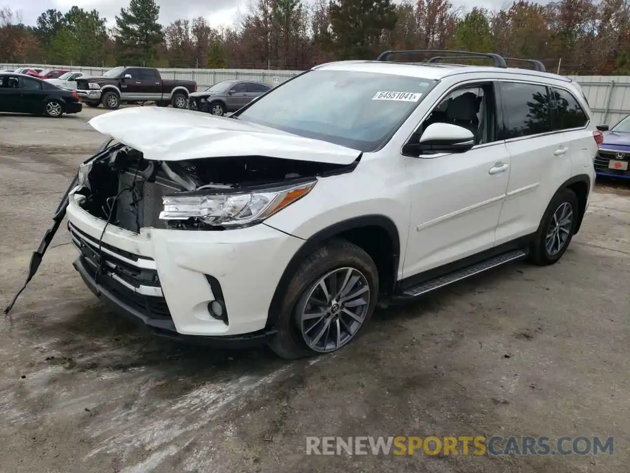 2 Photograph of a damaged car 5TDJZRFH2KS570576 TOYOTA HIGHLANDER 2019