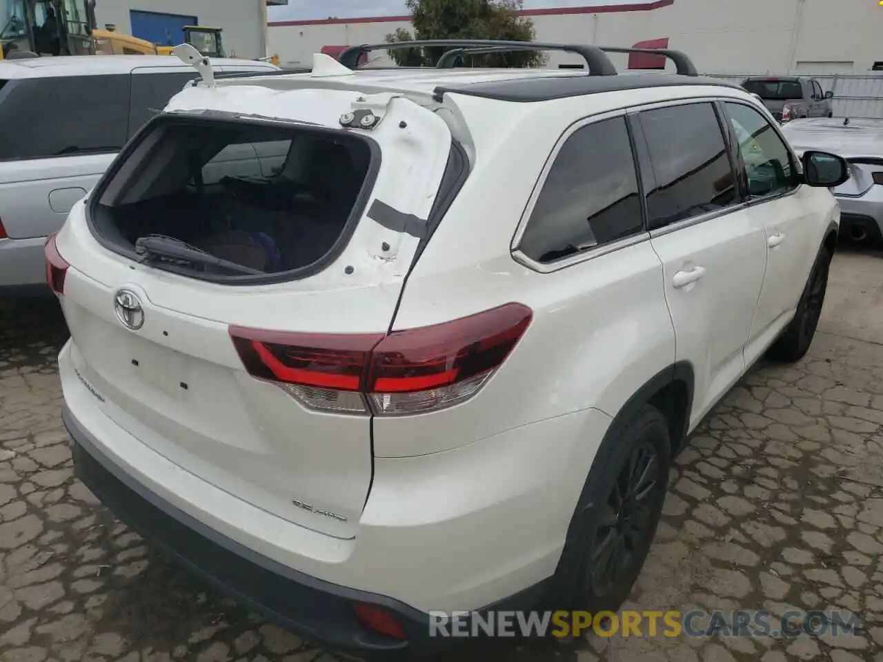 4 Фотография поврежденного автомобиля 5TDJZRFH2KS571243 TOYOTA HIGHLANDER 2019