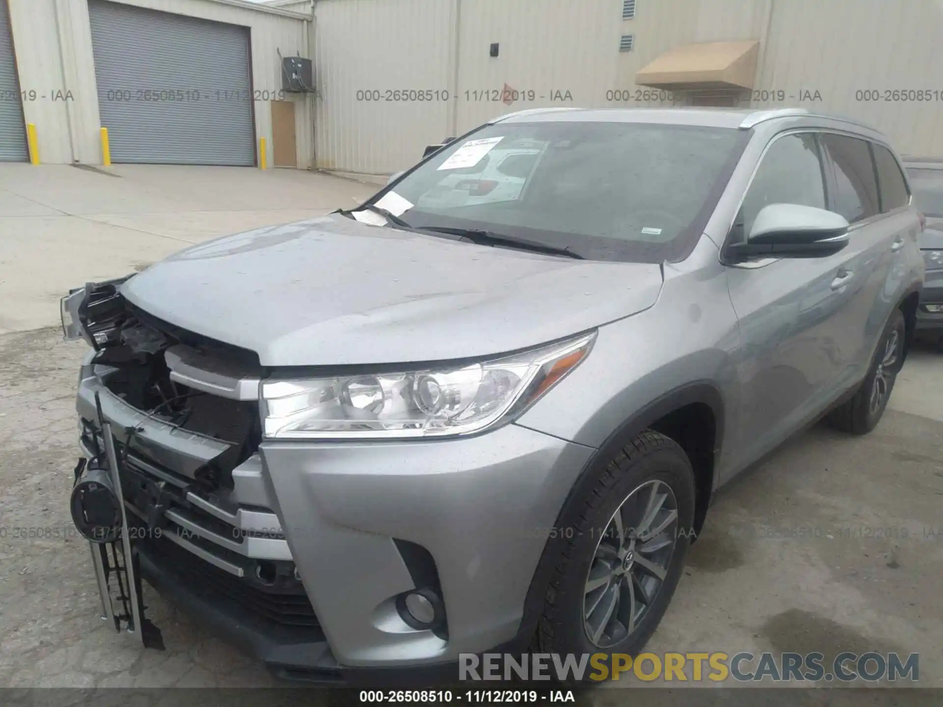 2 Photograph of a damaged car 5TDJZRFH2KS577012 TOYOTA HIGHLANDER 2019