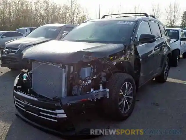 2 Photograph of a damaged car 5TDJZRFH2KS596899 TOYOTA HIGHLANDER 2019