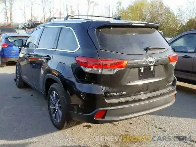 3 Photograph of a damaged car 5TDJZRFH2KS596899 TOYOTA HIGHLANDER 2019