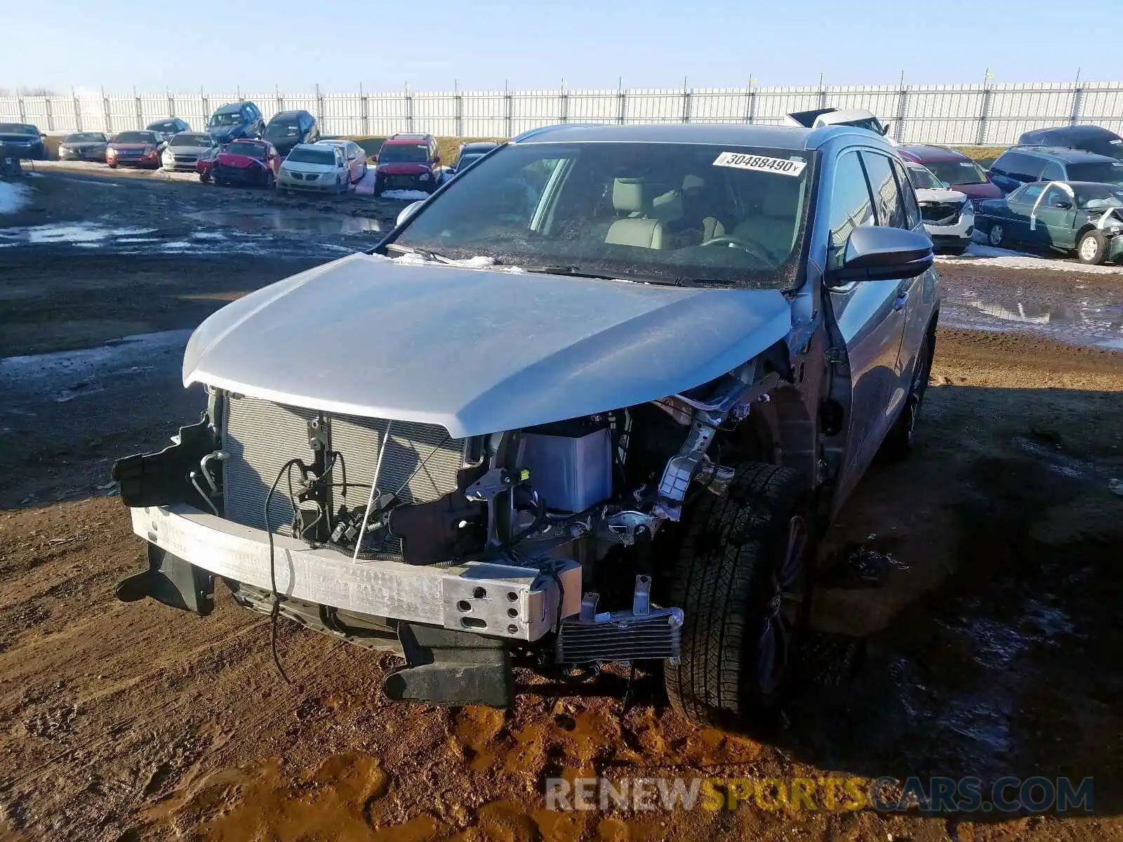 2 Фотография поврежденного автомобиля 5TDJZRFH2KS621686 TOYOTA HIGHLANDER 2019