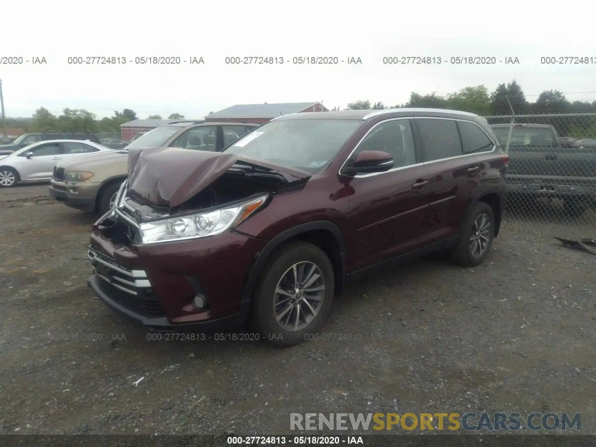 2 Photograph of a damaged car 5TDJZRFH2KS745036 TOYOTA HIGHLANDER 2019