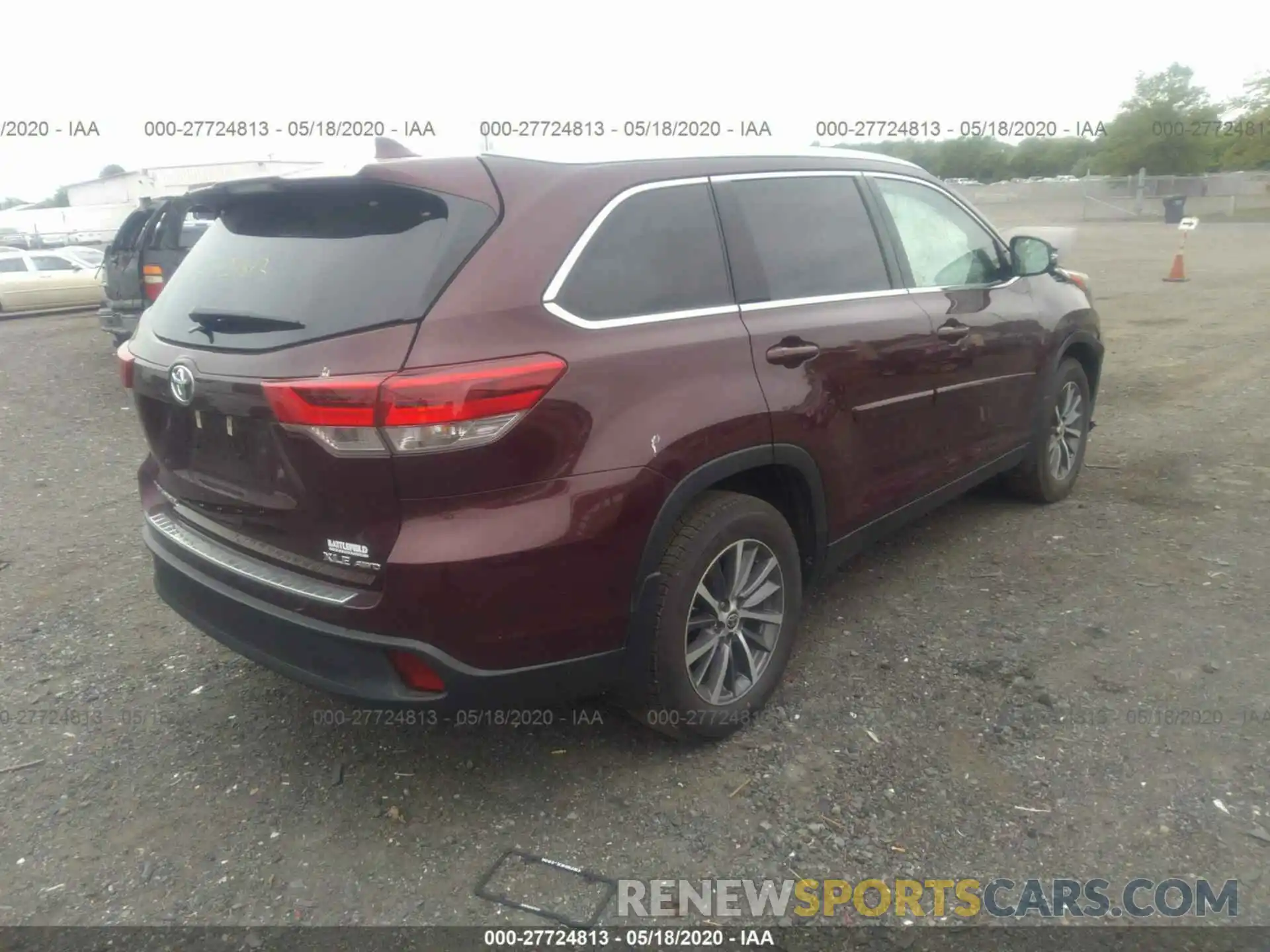 4 Фотография поврежденного автомобиля 5TDJZRFH2KS745036 TOYOTA HIGHLANDER 2019