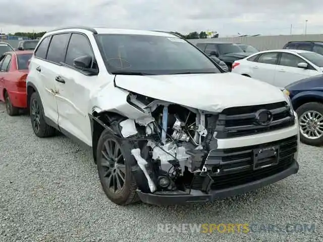 1 Photograph of a damaged car 5TDJZRFH2KS984330 TOYOTA HIGHLANDER 2019