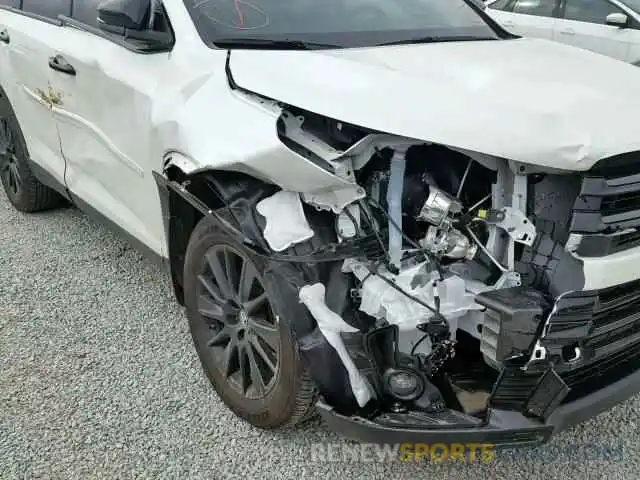 9 Photograph of a damaged car 5TDJZRFH2KS984330 TOYOTA HIGHLANDER 2019