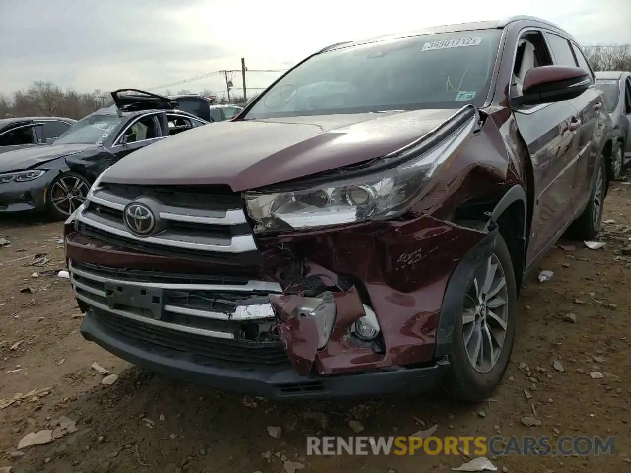 2 Фотография поврежденного автомобиля 5TDJZRFH2KS991150 TOYOTA HIGHLANDER 2019