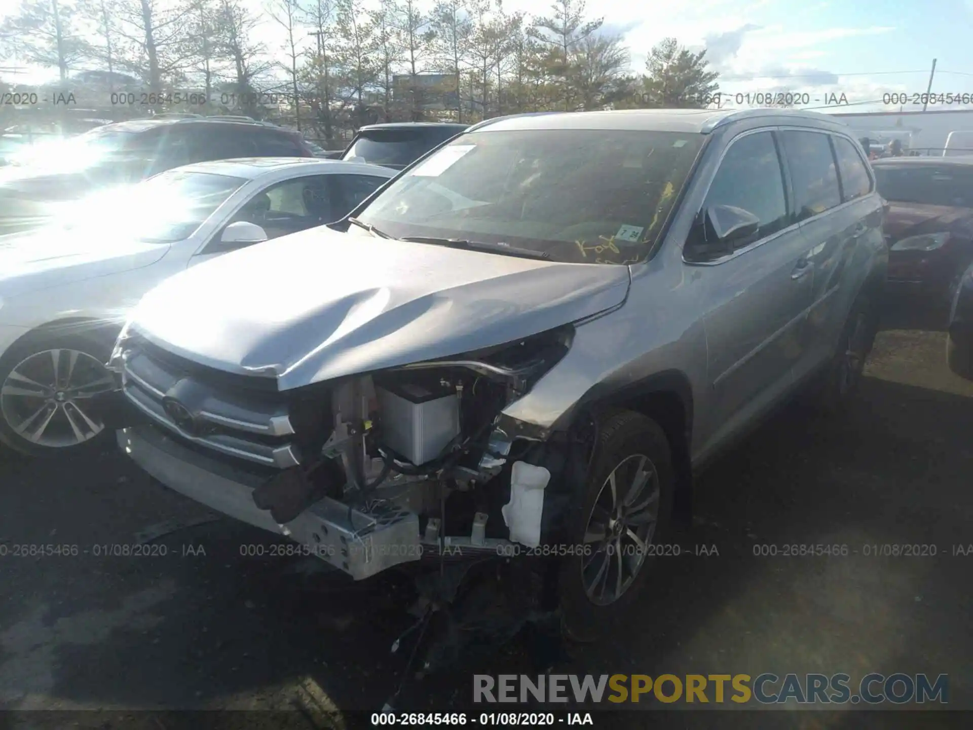 2 Photograph of a damaged car 5TDJZRFH2KS991729 TOYOTA HIGHLANDER 2019