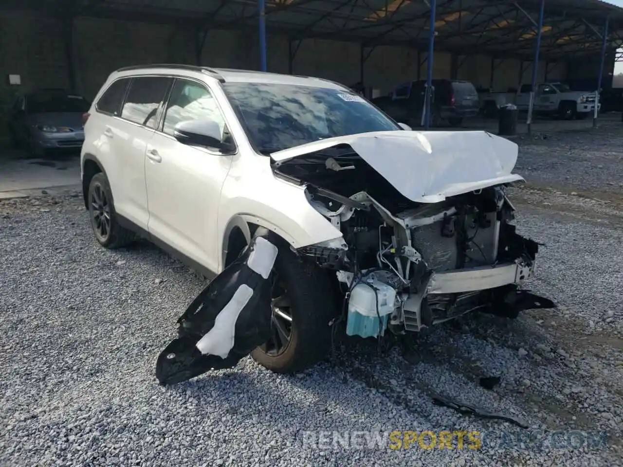 1 Photograph of a damaged car 5TDJZRFH3KS604525 TOYOTA HIGHLANDER 2019