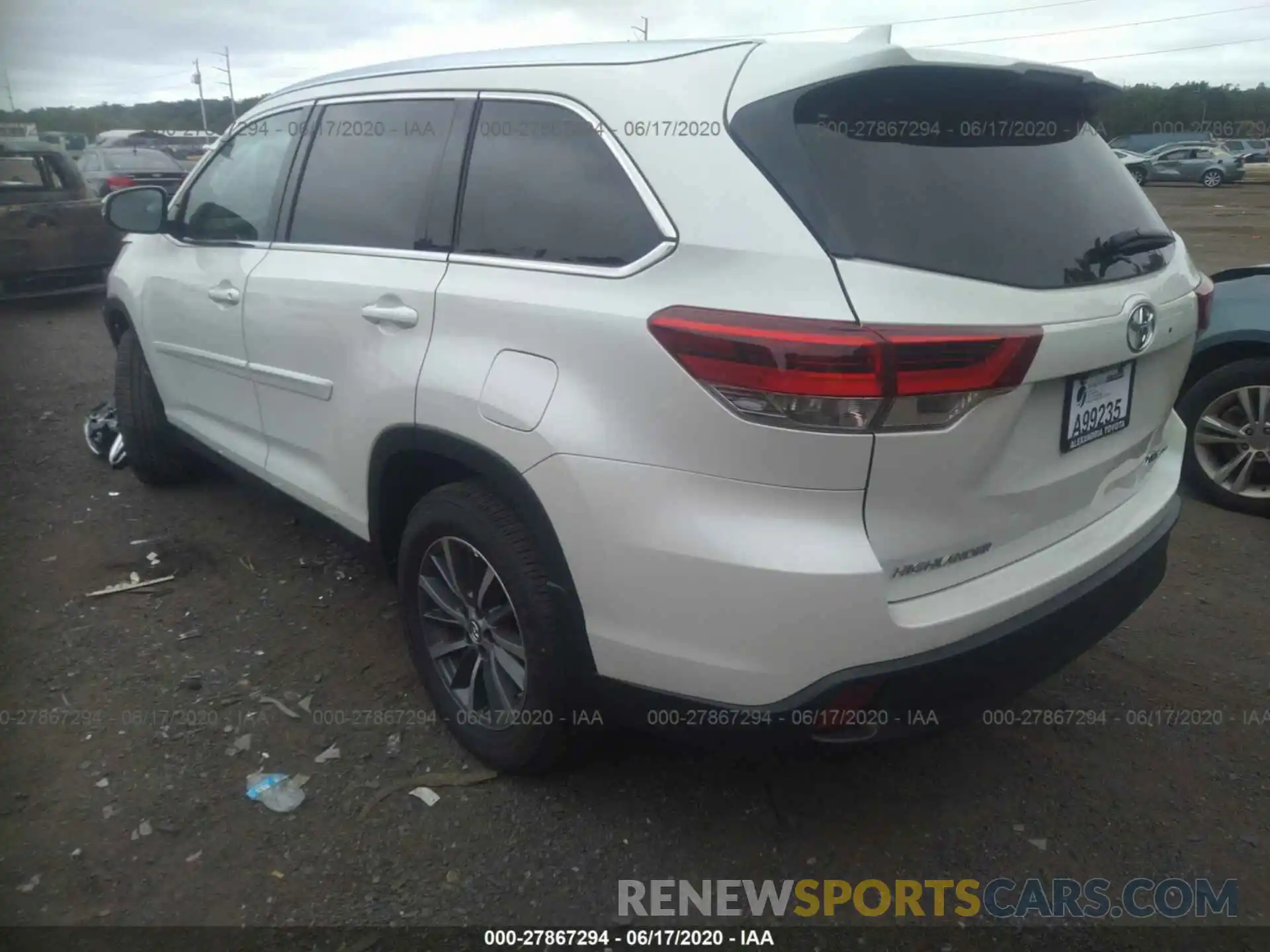 3 Фотография поврежденного автомобиля 5TDJZRFH3KS605996 TOYOTA HIGHLANDER 2019