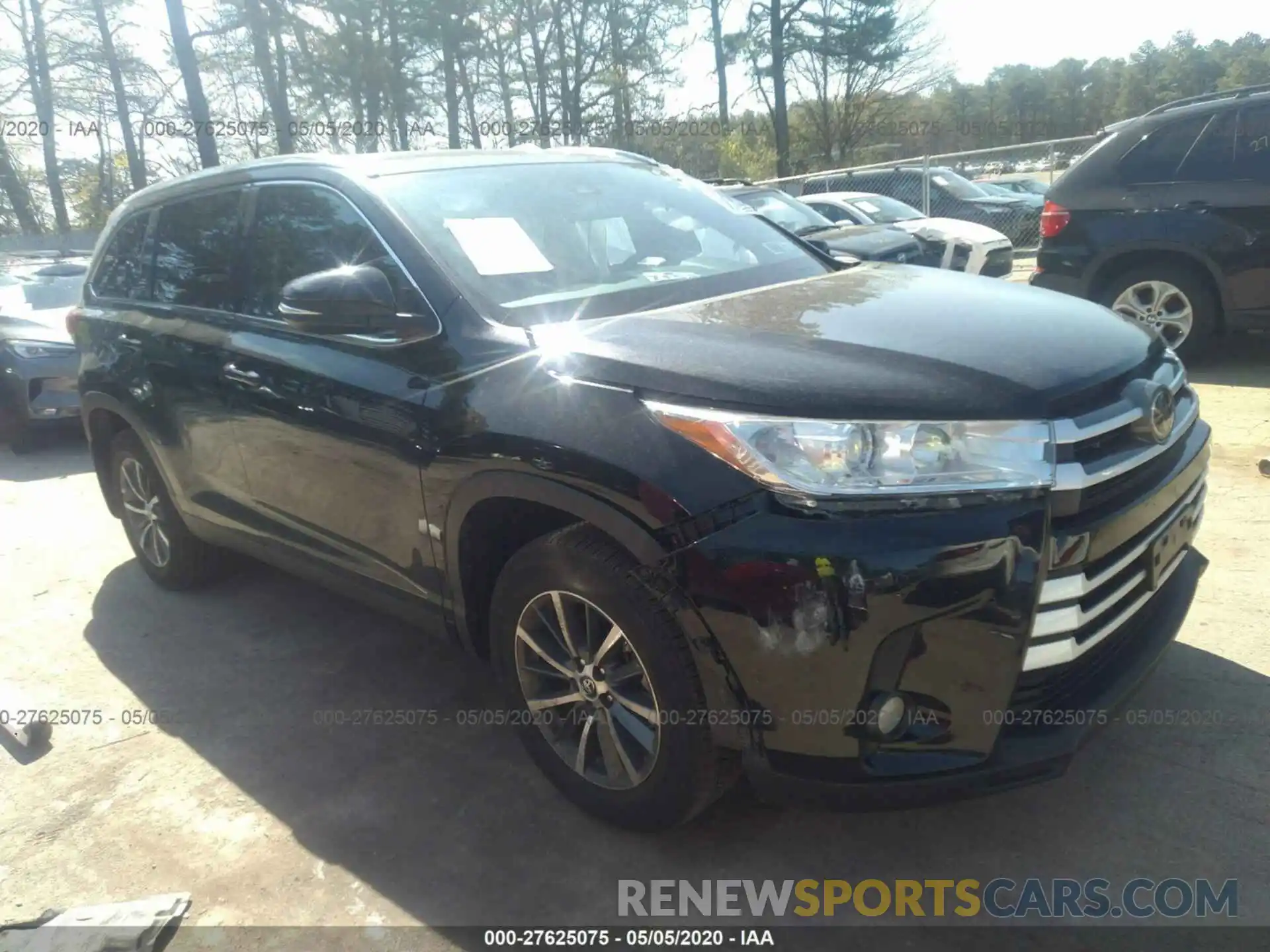 1 Photograph of a damaged car 5TDJZRFH3KS614472 TOYOTA HIGHLANDER 2019