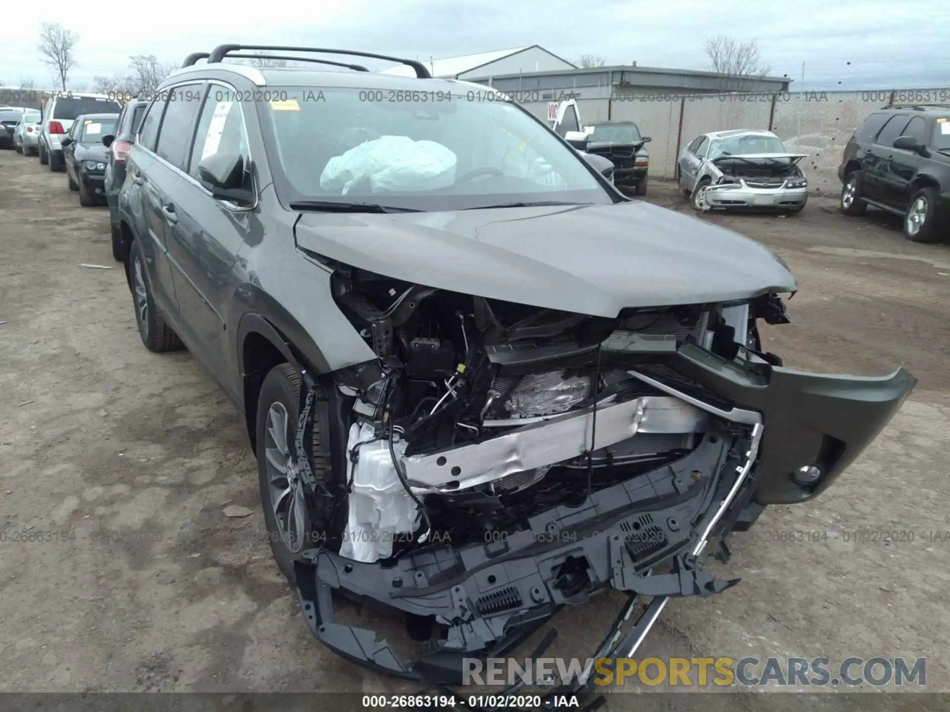 1 Фотография поврежденного автомобиля 5TDJZRFH3KS721439 TOYOTA HIGHLANDER 2019