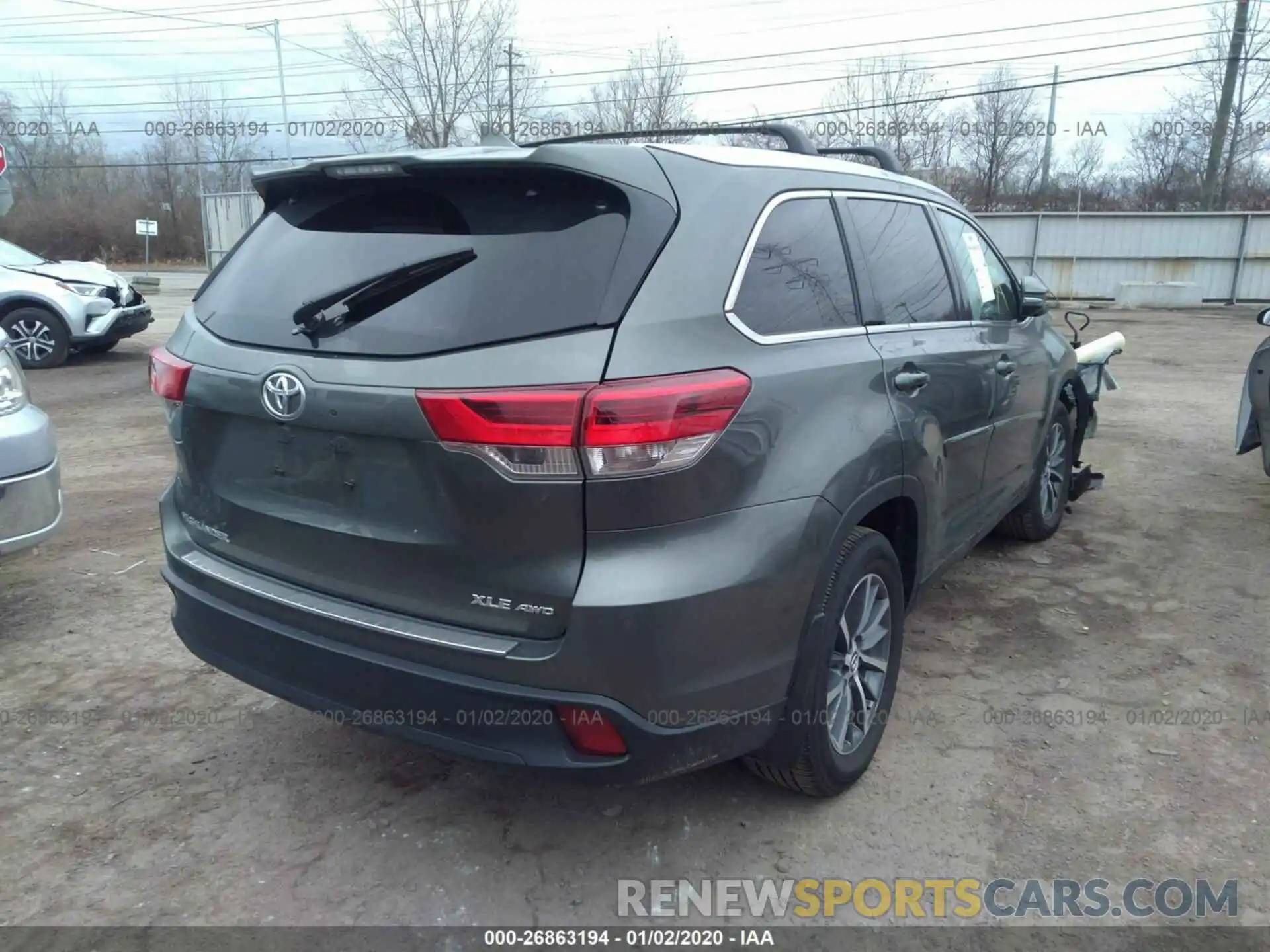 4 Фотография поврежденного автомобиля 5TDJZRFH3KS721439 TOYOTA HIGHLANDER 2019