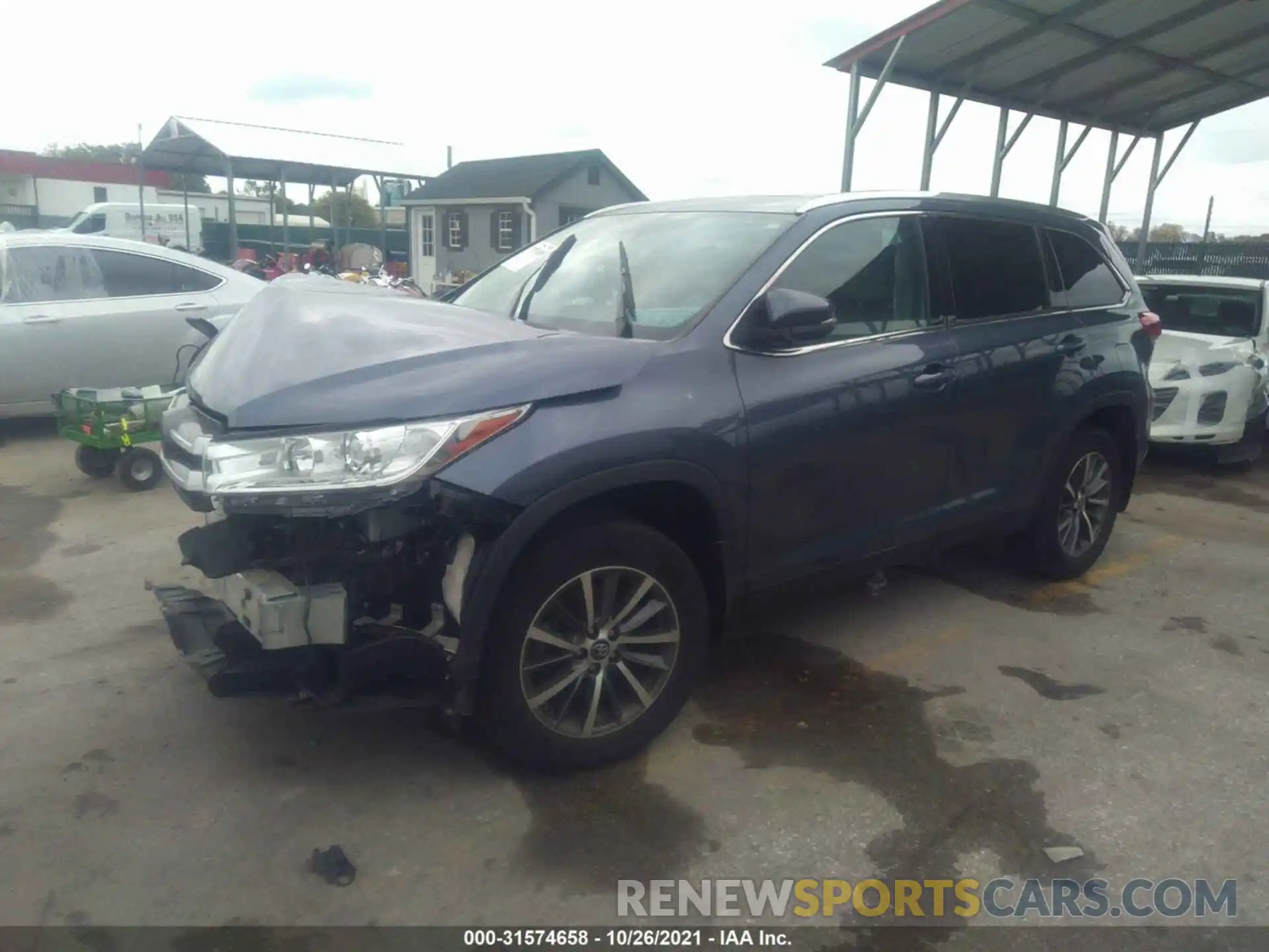 2 Photograph of a damaged car 5TDJZRFH3KS982294 TOYOTA HIGHLANDER 2019