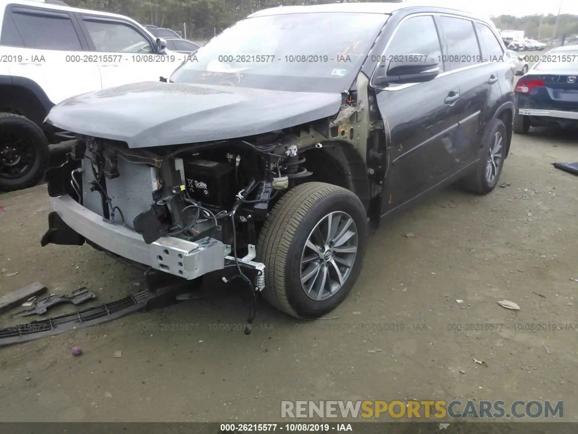 2 Photograph of a damaged car 5TDJZRFH3KS992954 TOYOTA HIGHLANDER 2019