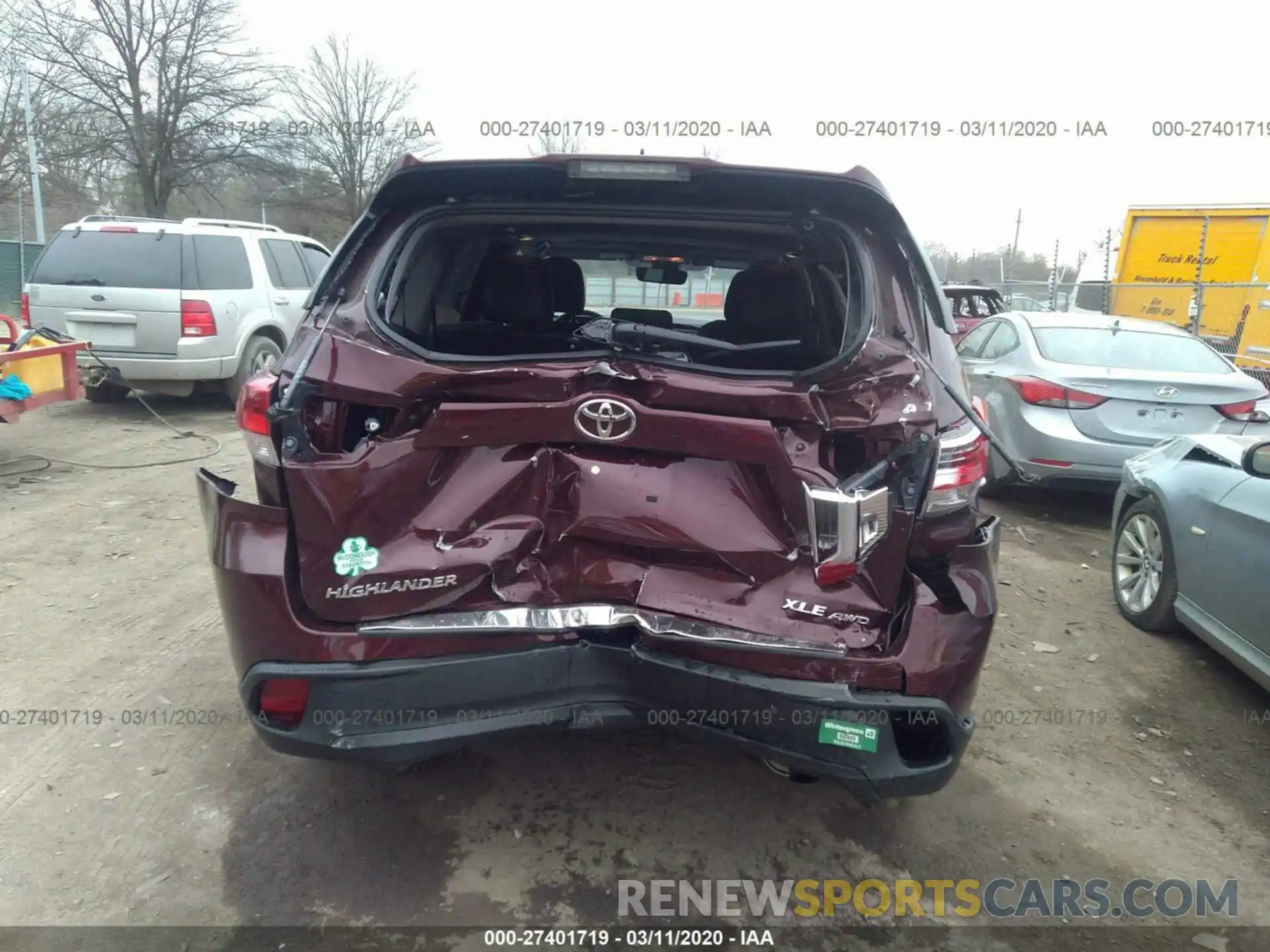 6 Photograph of a damaged car 5TDJZRFH3KS994073 TOYOTA HIGHLANDER 2019