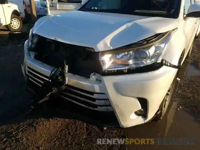 9 Photograph of a damaged car 5TDJZRFH3KS996471 TOYOTA HIGHLANDER 2019