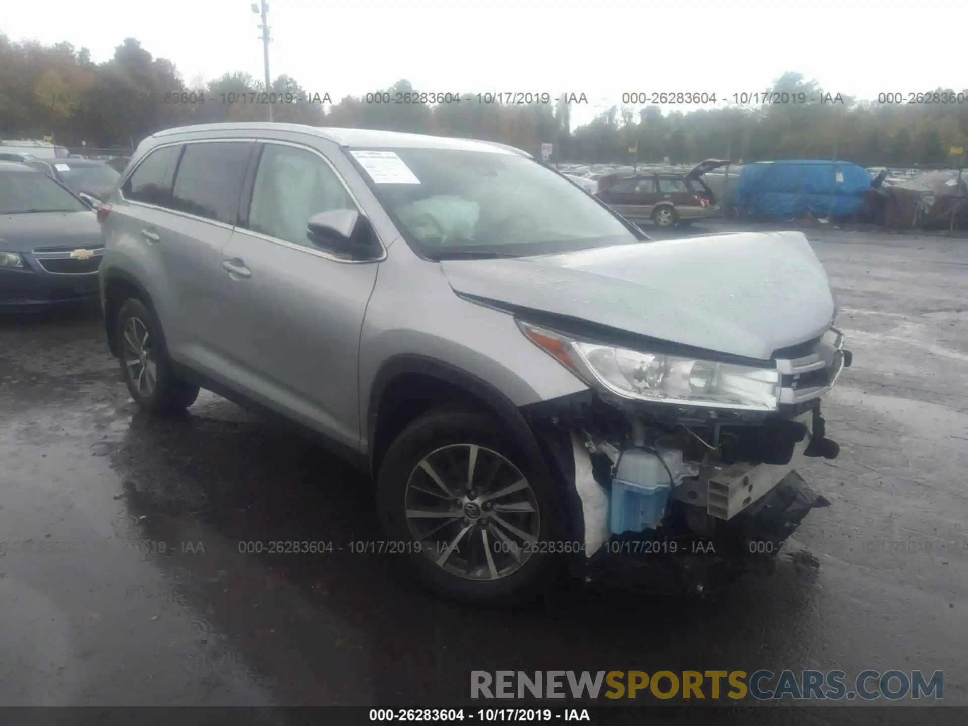 1 Photograph of a damaged car 5TDJZRFH4KS578176 TOYOTA HIGHLANDER 2019