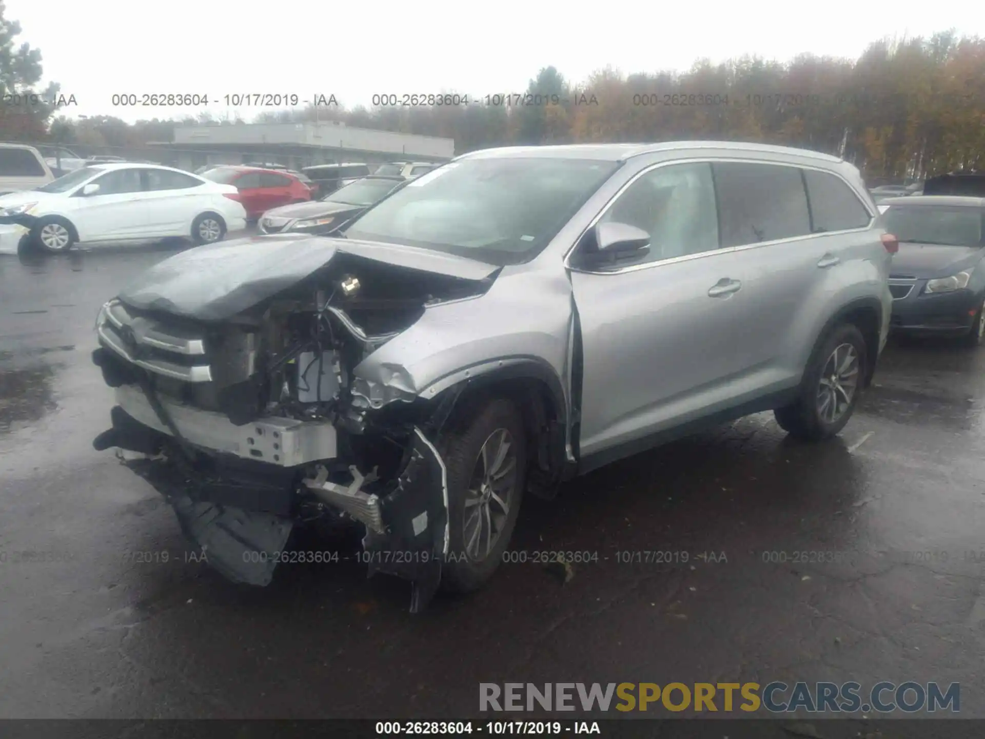 2 Photograph of a damaged car 5TDJZRFH4KS578176 TOYOTA HIGHLANDER 2019