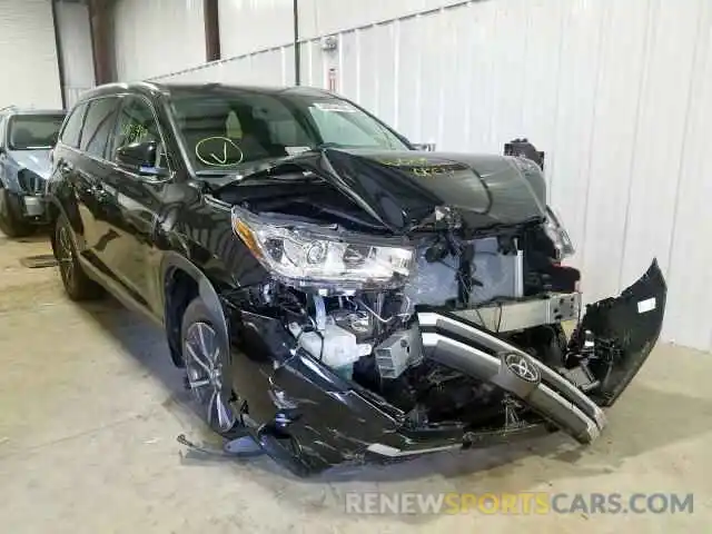 1 Photograph of a damaged car 5TDJZRFH4KS583667 TOYOTA HIGHLANDER 2019