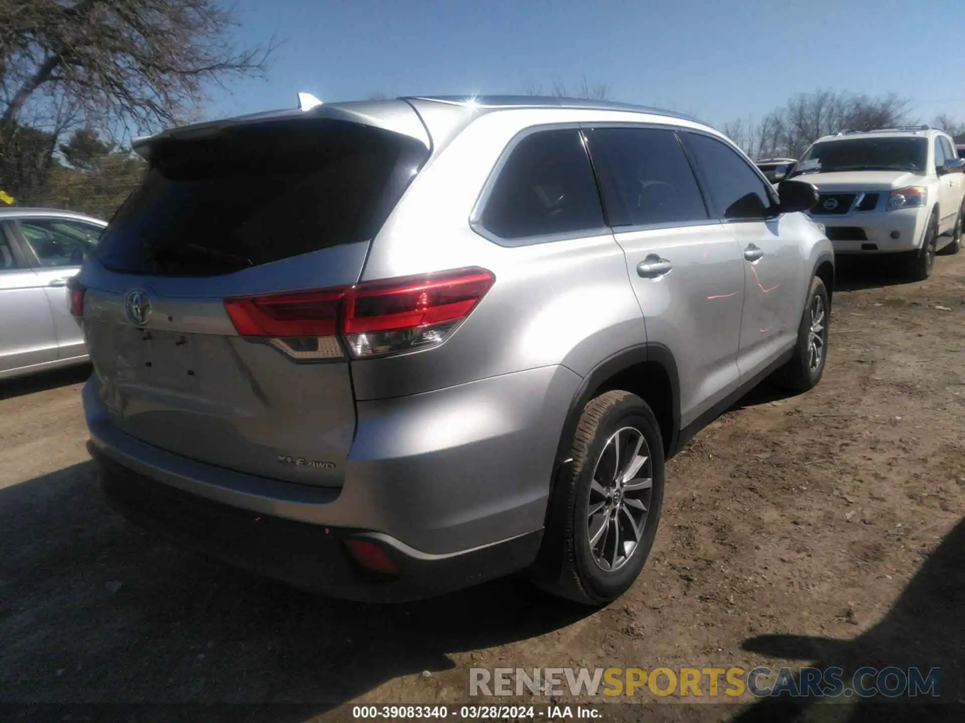 4 Фотография поврежденного автомобиля 5TDJZRFH4KS588545 TOYOTA HIGHLANDER 2019