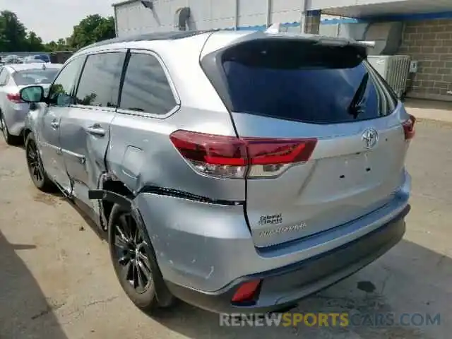 3 Photograph of a damaged car 5TDJZRFH4KS601004 TOYOTA HIGHLANDER 2019