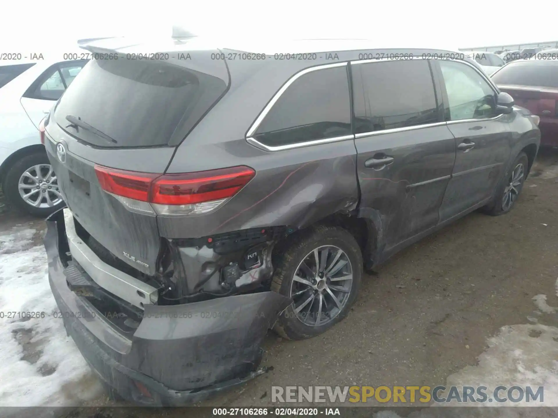 4 Фотография поврежденного автомобиля 5TDJZRFH4KS606557 TOYOTA HIGHLANDER 2019