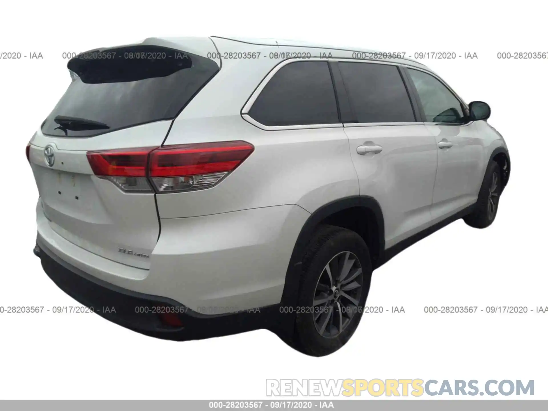 4 Фотография поврежденного автомобиля 5TDJZRFH4KS958733 TOYOTA HIGHLANDER 2019