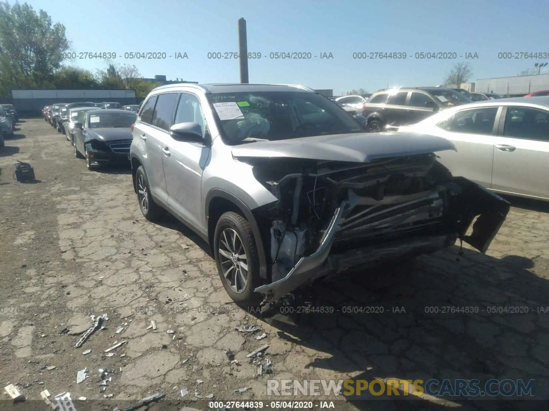 1 Фотография поврежденного автомобиля 5TDJZRFH5KS580406 TOYOTA HIGHLANDER 2019