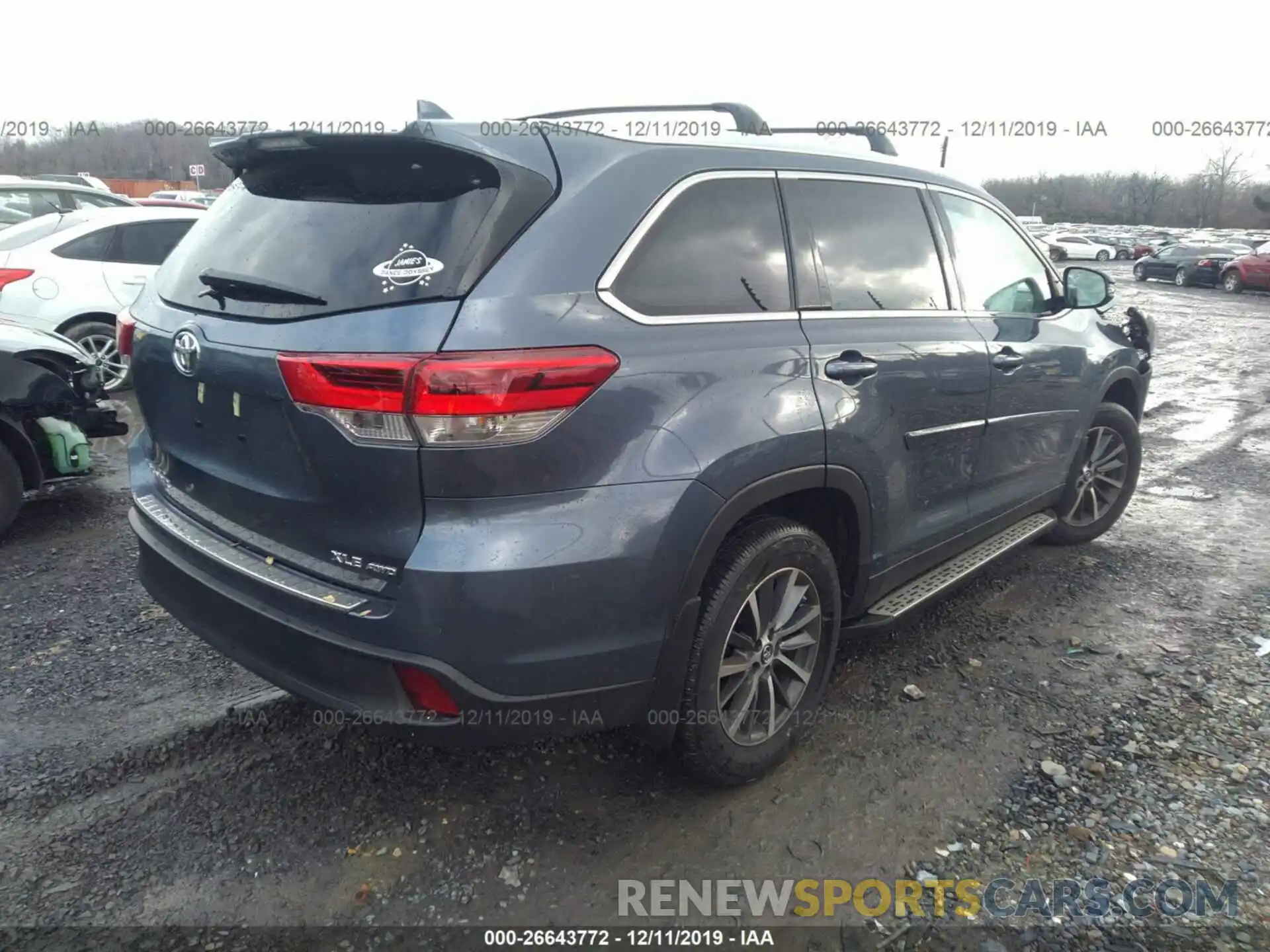 4 Фотография поврежденного автомобиля 5TDJZRFH5KS703136 TOYOTA HIGHLANDER 2019