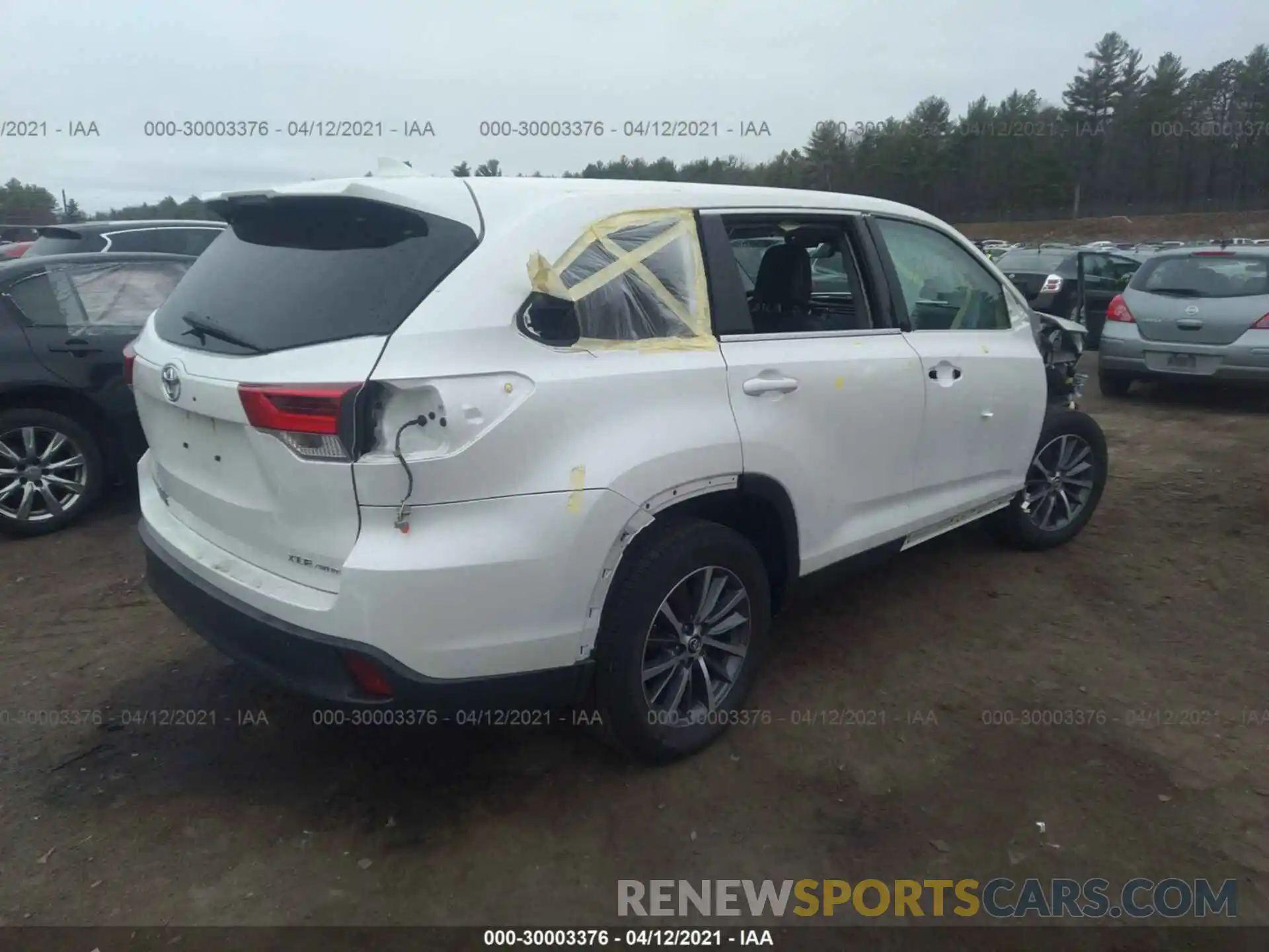 4 Фотография поврежденного автомобиля 5TDJZRFH5KS722091 TOYOTA HIGHLANDER 2019