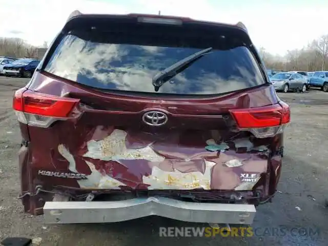 6 Photograph of a damaged car 5TDJZRFH5KS966985 TOYOTA HIGHLANDER 2019