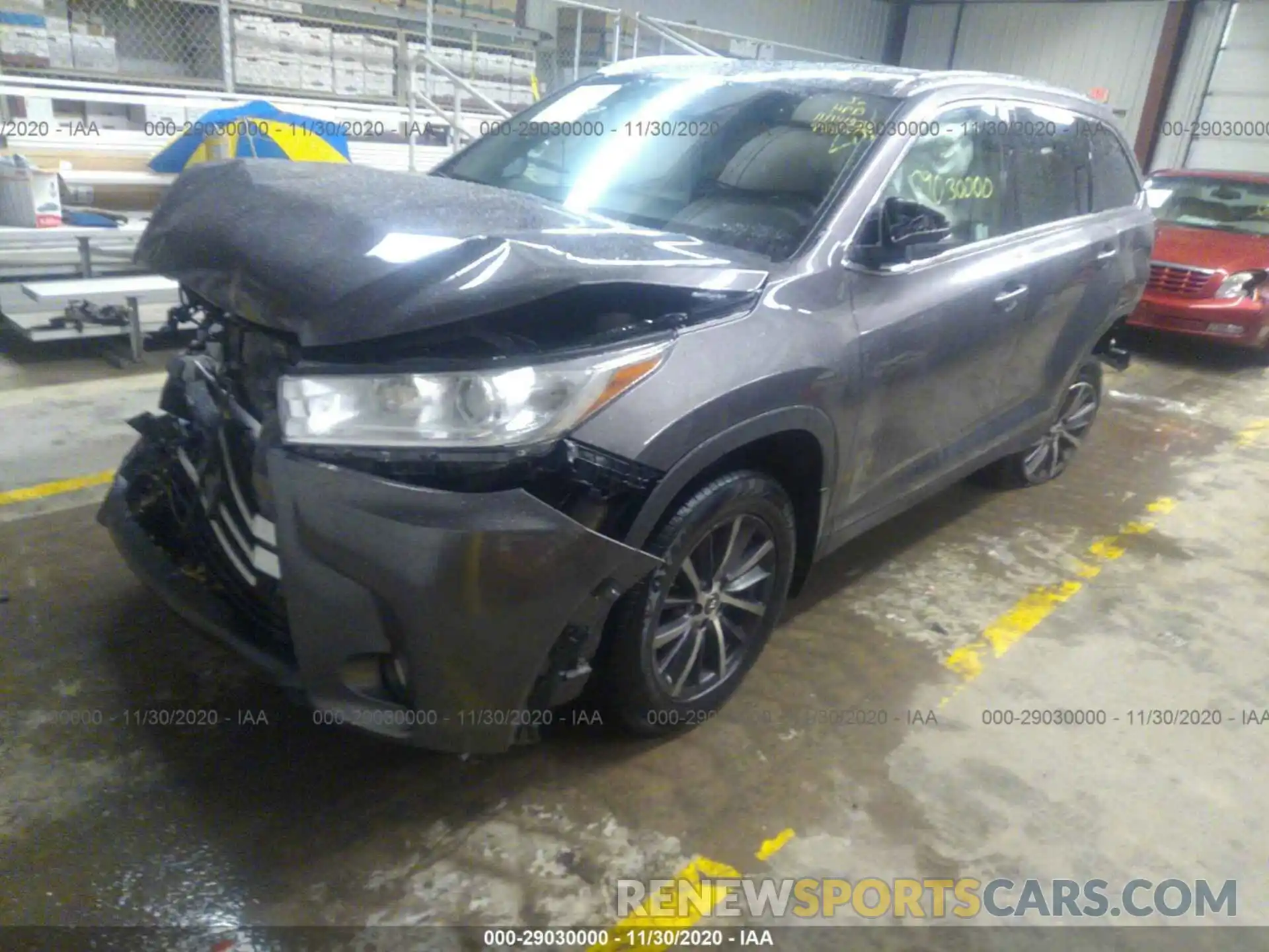 2 Photograph of a damaged car 5TDJZRFH6KS574095 TOYOTA HIGHLANDER 2019