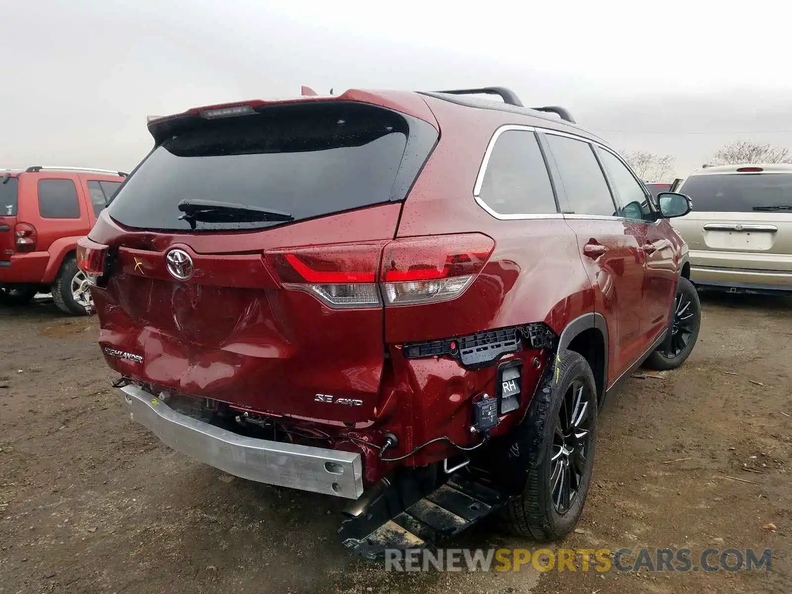 4 Фотография поврежденного автомобиля 5TDJZRFH6KS577014 TOYOTA HIGHLANDER 2019