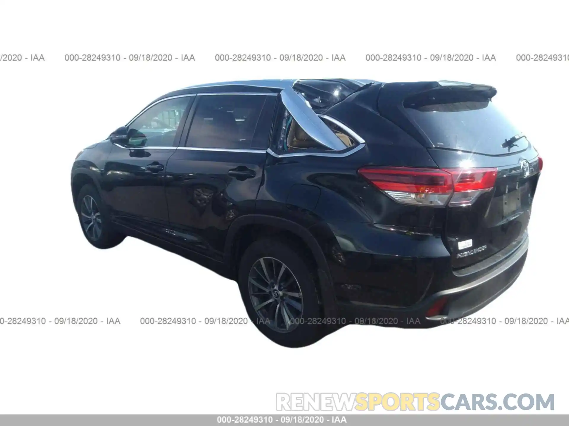 3 Photograph of a damaged car 5TDJZRFH6KS585601 TOYOTA HIGHLANDER 2019